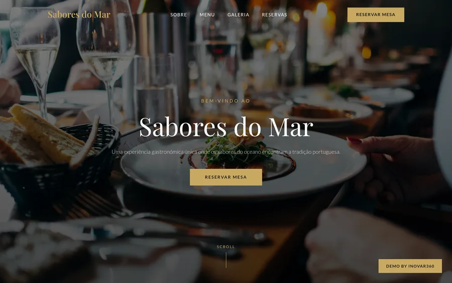 Website Sabores do Mar, projeto Inovar360