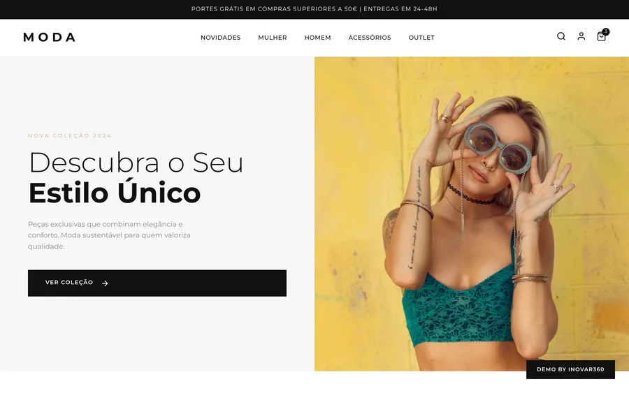 Website MODA, projeto Inovar360